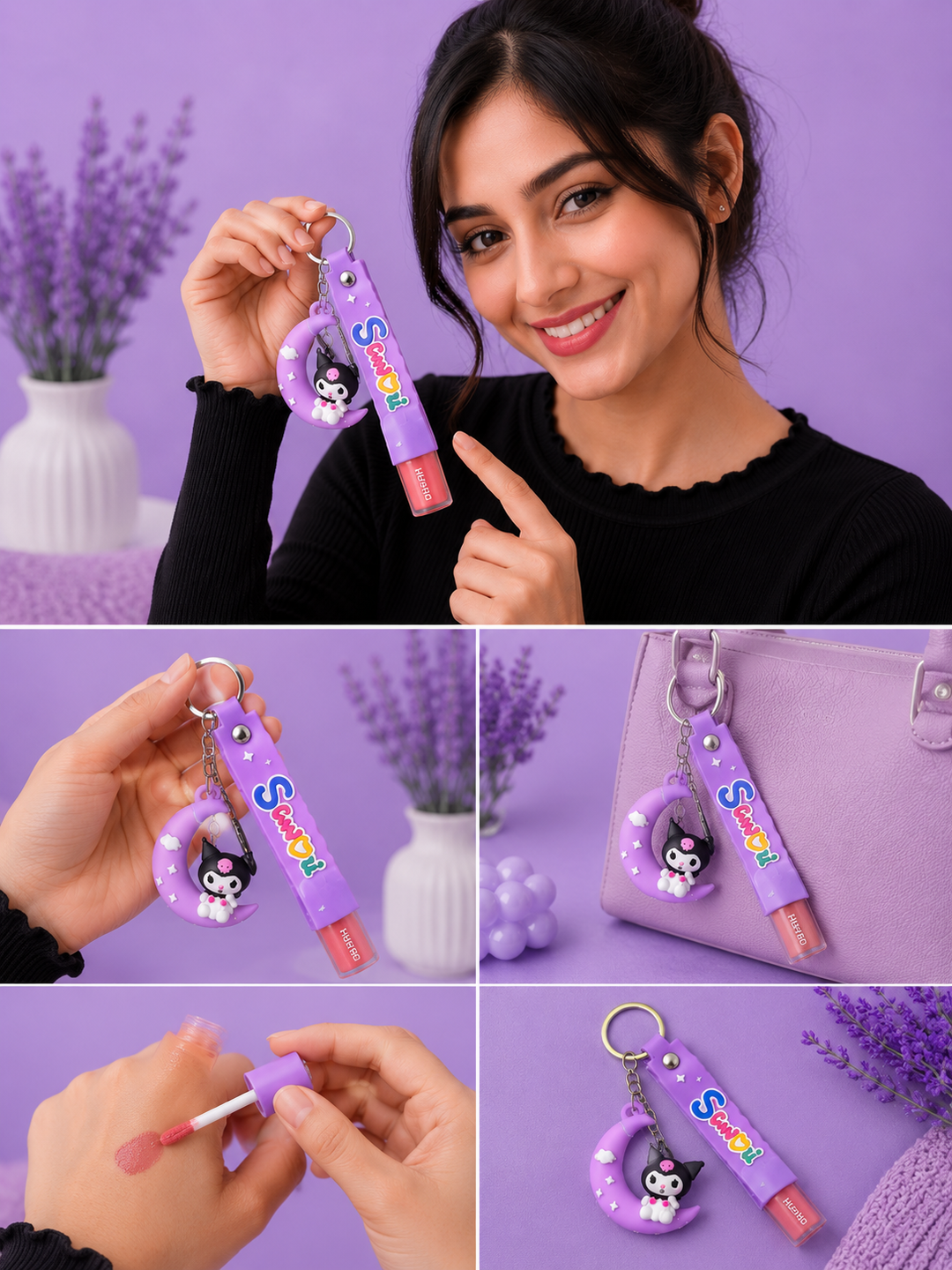 Cute Blush Keychain  Portable Liquid Blush Keyring Charm for Bags