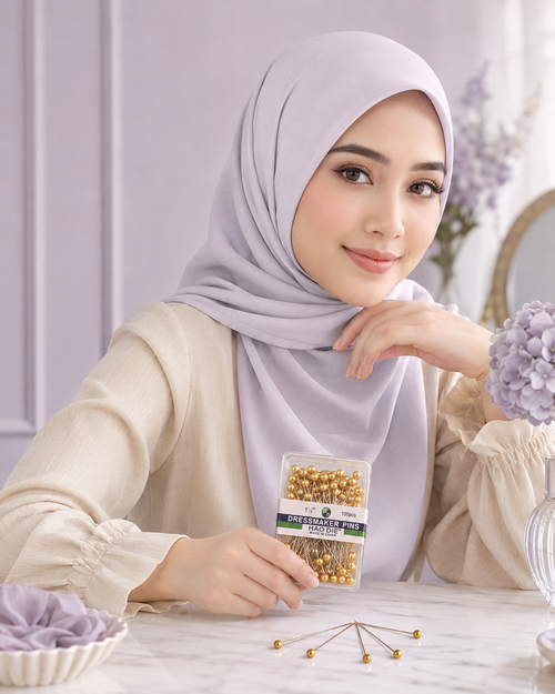 Hijab Pin Box  Stainless Scarf Pins with Clear Storage Case