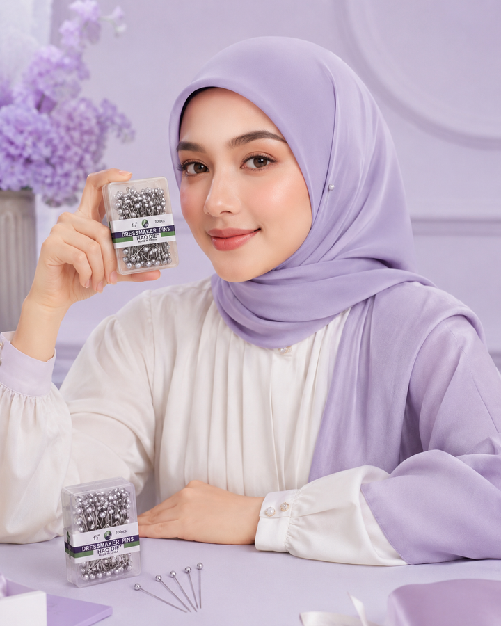 Hijab Pin Box  Stainless Scarf Pins with Clear Storage Case