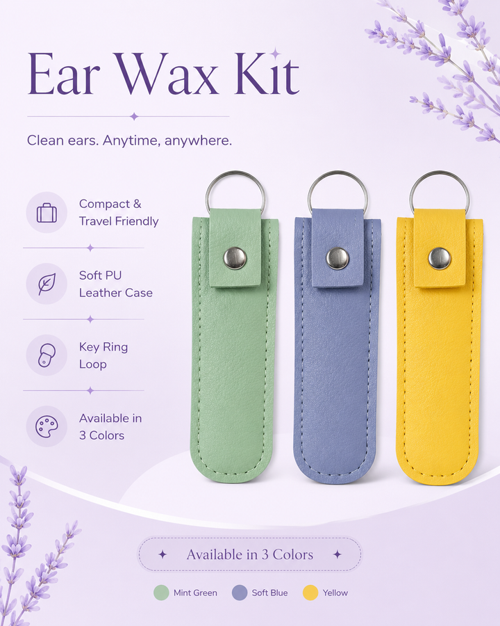 Portable Ear Wax Kit with PU Leather Case