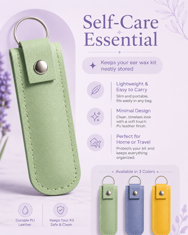 Portable Ear Wax Kit with PU Leather Case