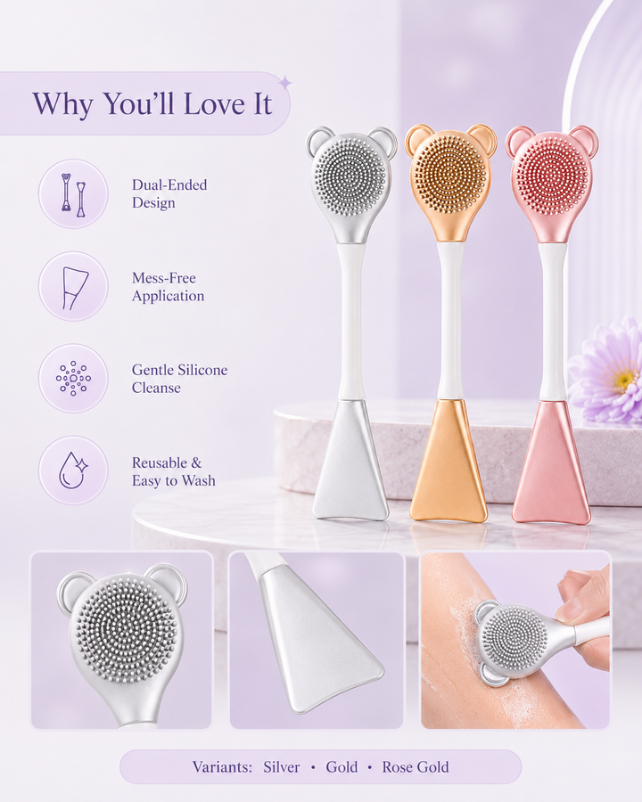 Double Ended Silicone Face Mask Brush