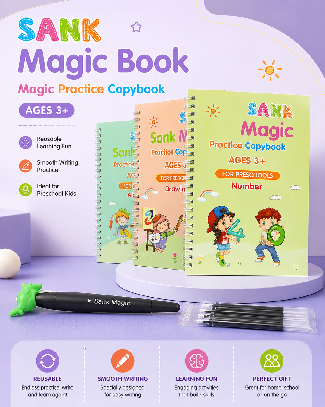 Sank Magic Book Fun Learning Copybooks for Preschool Kids