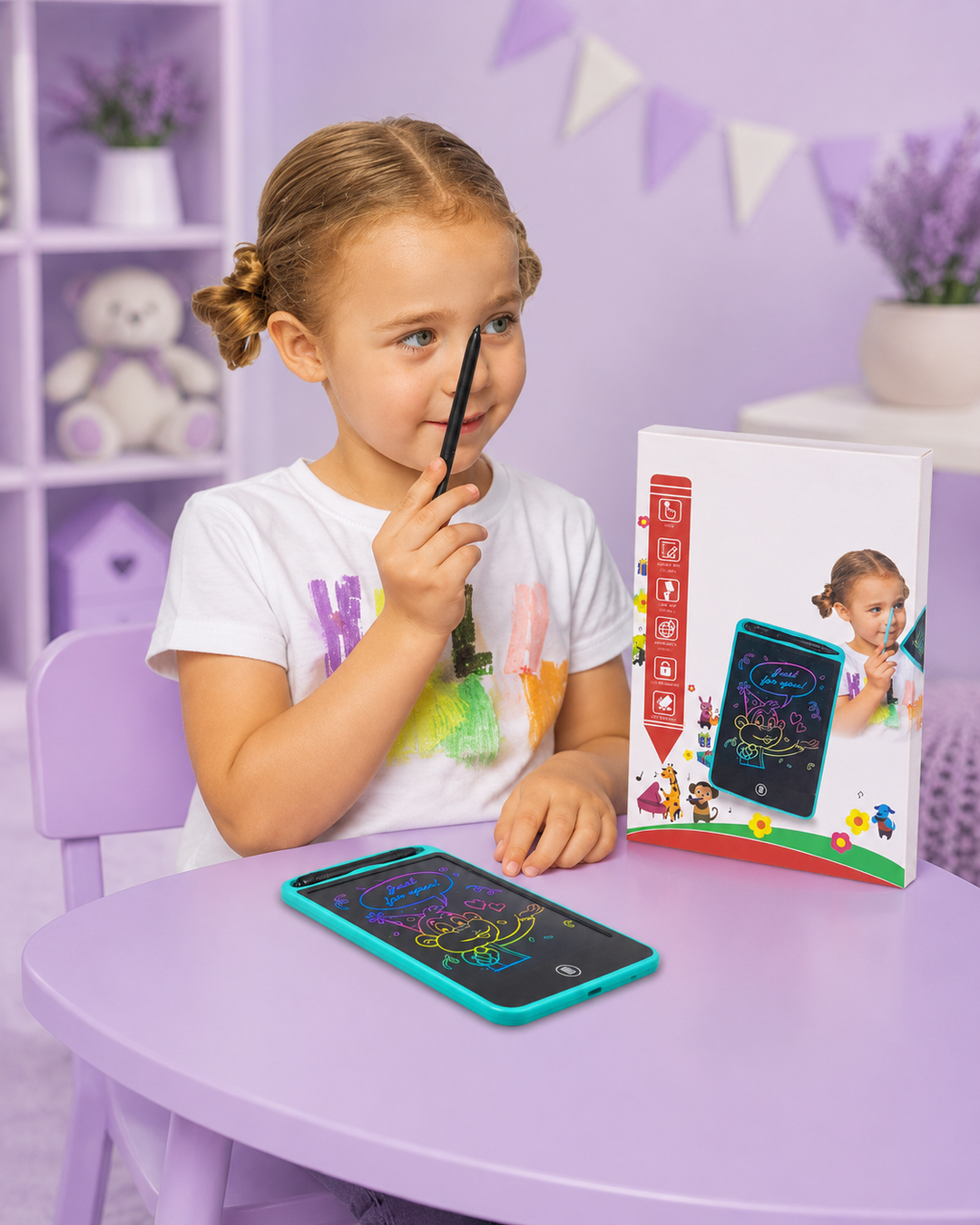 6.5 Inch LCD Writing Tablet for Kids with Stylus Reusable Drawing Pad