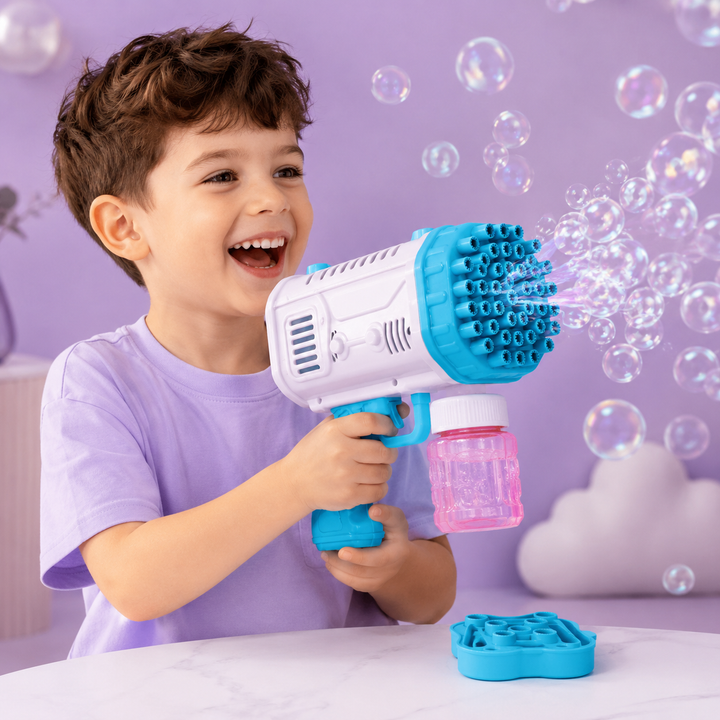 36-Hole Bubble Bazooka Gun for Kids with Bubble Liquid &amp; Tray
