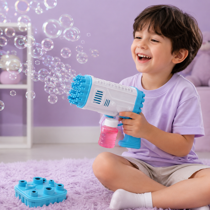 36-Hole Bubble Bazooka Gun for Kids with Bubble Liquid &amp; Tray