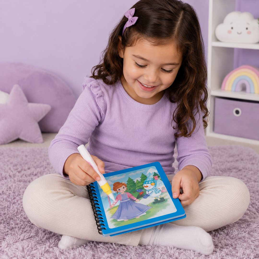 Magic Water Coloring Book for Kids with Reusable Water Pen
