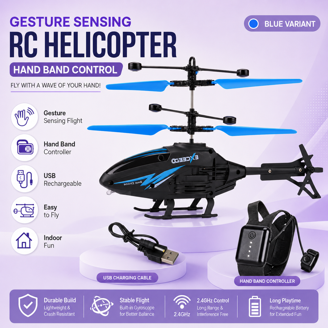 Gesture Sensing Hand Band RC Helicopter for Kids