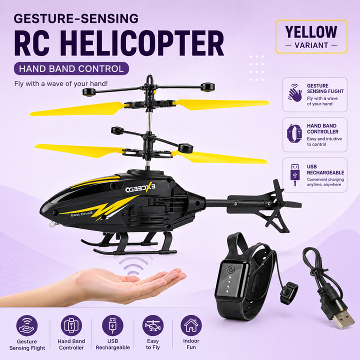 Gesture Sensing Hand Band RC Helicopter for Kids