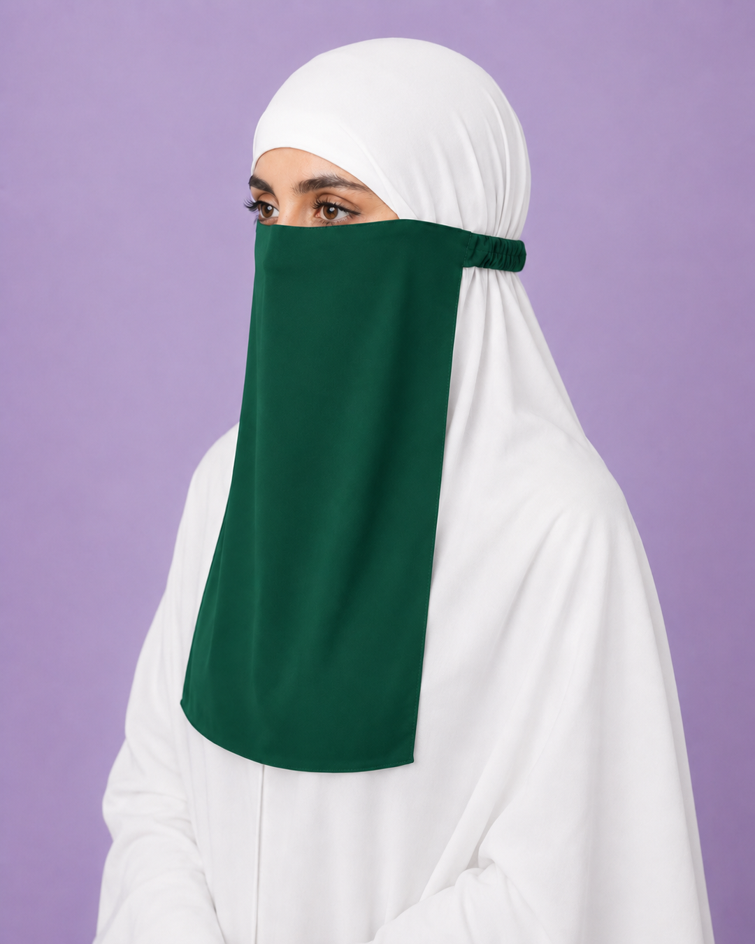Green  Niqabi  Elegant Breathable Modest Face Veil for Women