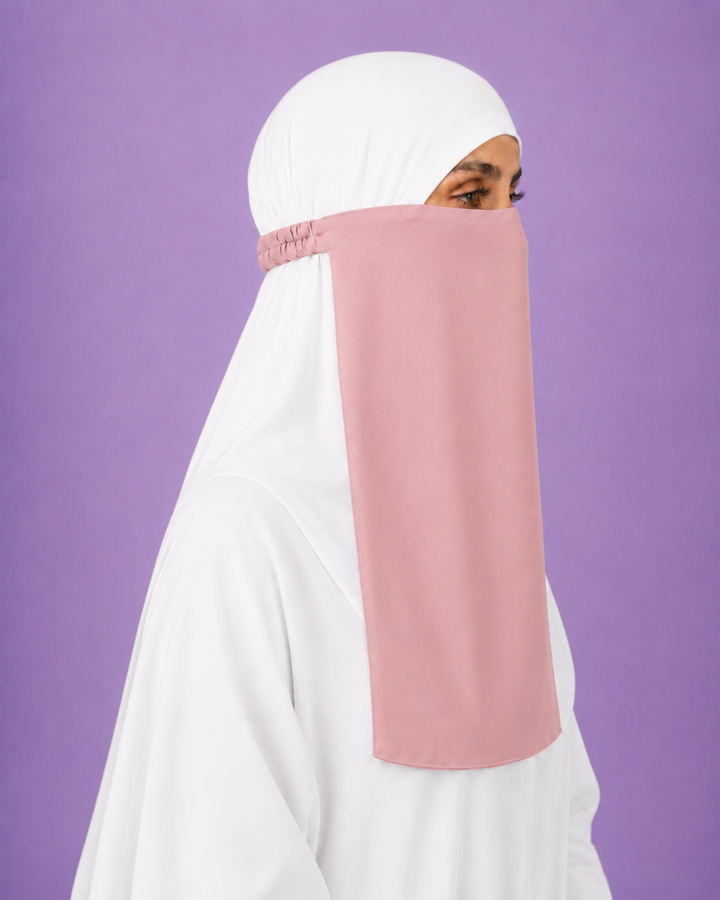 Pink Niqabi  Elegant Breathable Modest Face Veil for Women