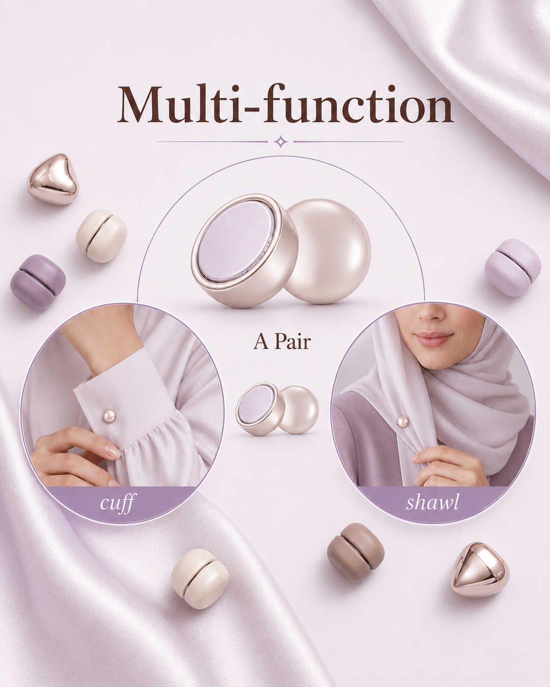 Magnetic Hijab Pins Pair for Hijab &amp; Scarf Styling
