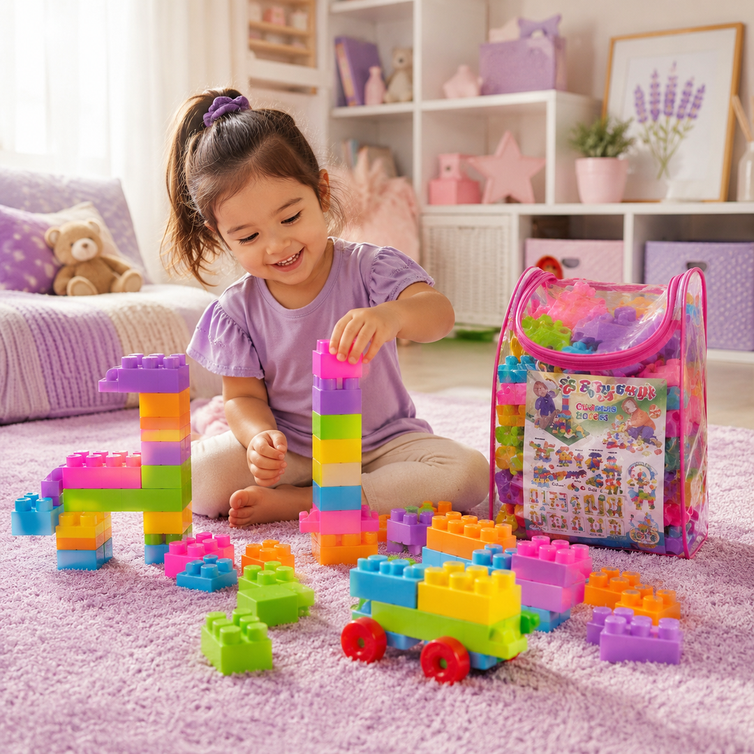 226 Pcs Kids Building Blocks Set Construction Toy with Storage Bag