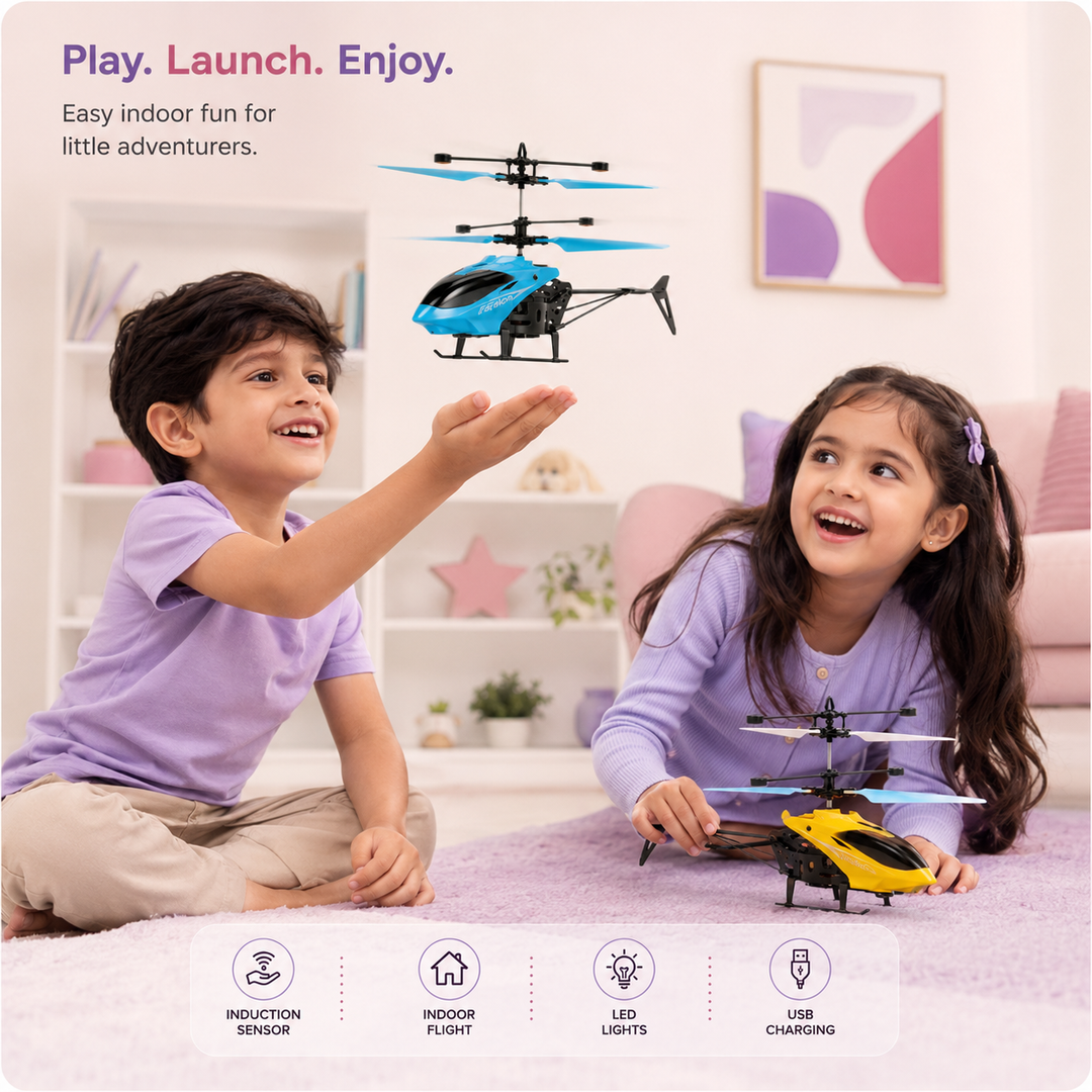 Flying Helicopter Toy USB Rechargeable Hand Sensor Aircraft for Kids &amp; Teens