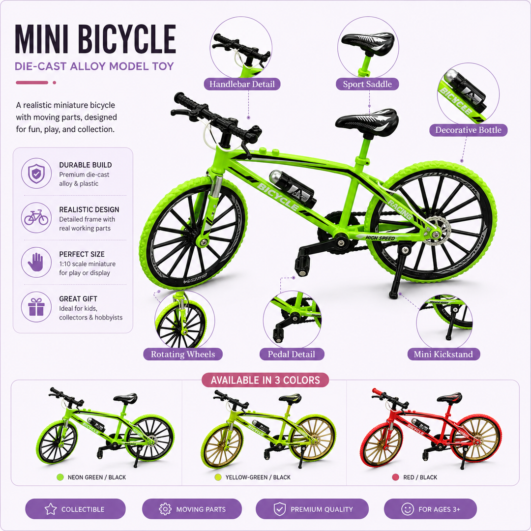 Mini Bicycle Model Toy  Realistic Alloy Bicycle with Stand