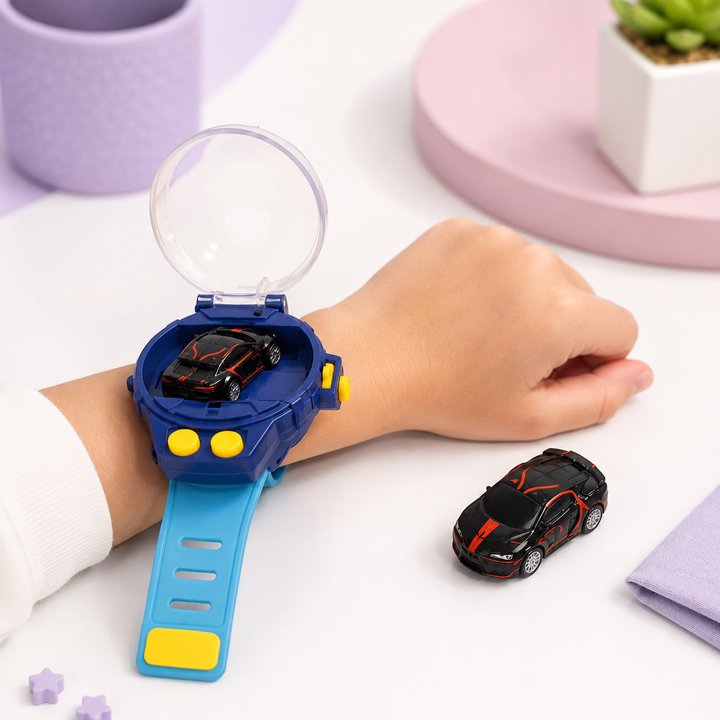 Mini Watch Remote Control Car Toy for Kids Rechargeable Wrist RC Car with USB Cable