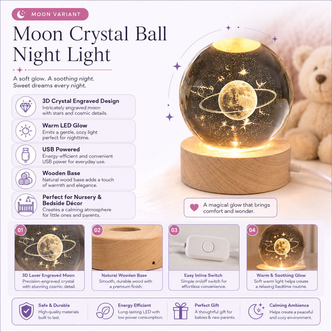 3D Crystal Ball Baby Night Light