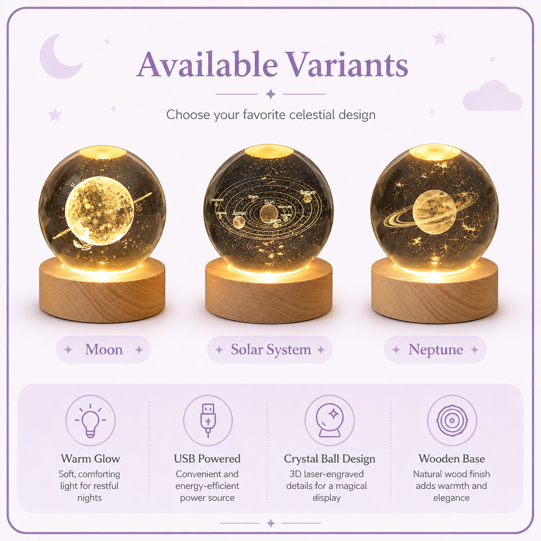 3D Crystal Ball Baby Night Light