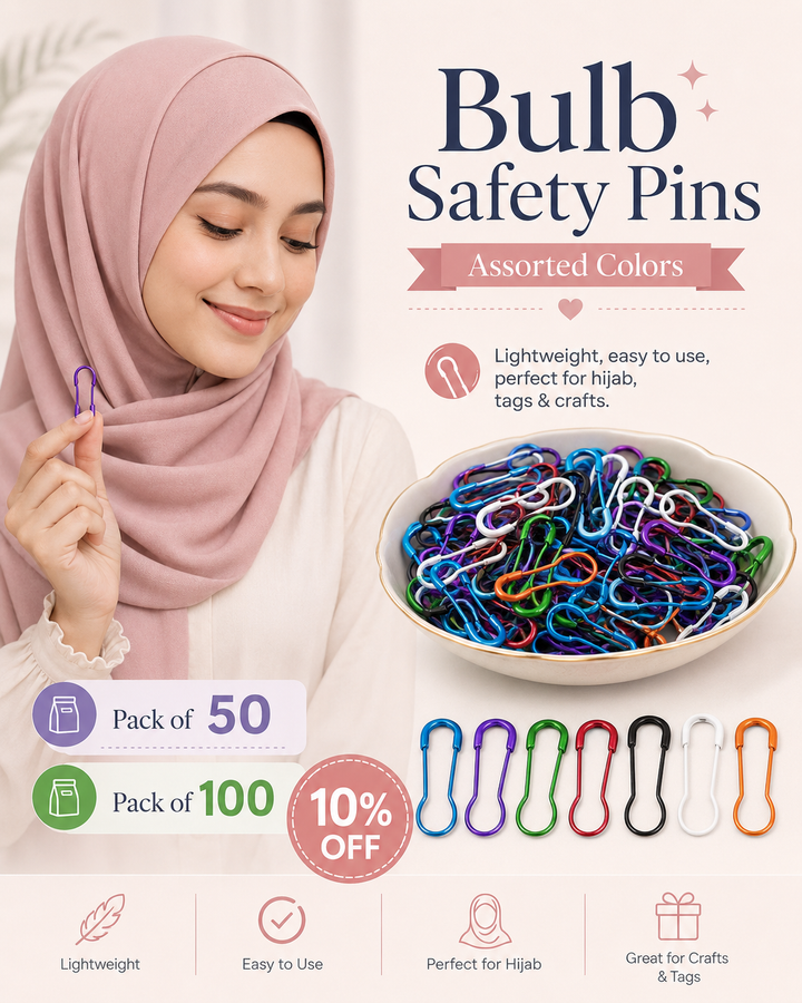 Assorted Color Bulb Safety Pins
