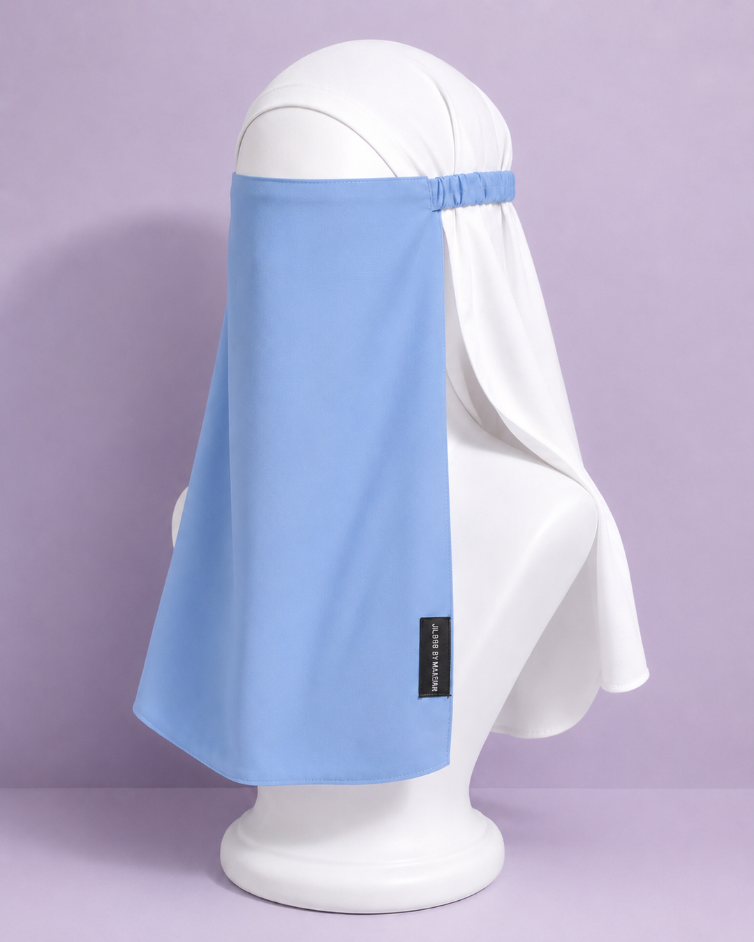Sky Blue Niqabi  Elegant Breathable Modest Face Veil for Women