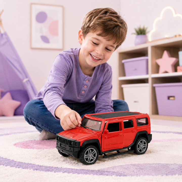 Hummer Style Metal Pull Back SUV Toy Car with Openable Doors