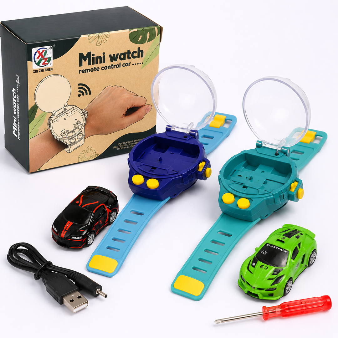 Mini Watch Remote Control Car Toy for Kids Rechargeable Wrist RC Car with USB Cable