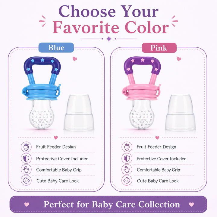 Baby Fruit Feeder Pacifier  Soft Silicone Fruit Nibbler with Protective Cap