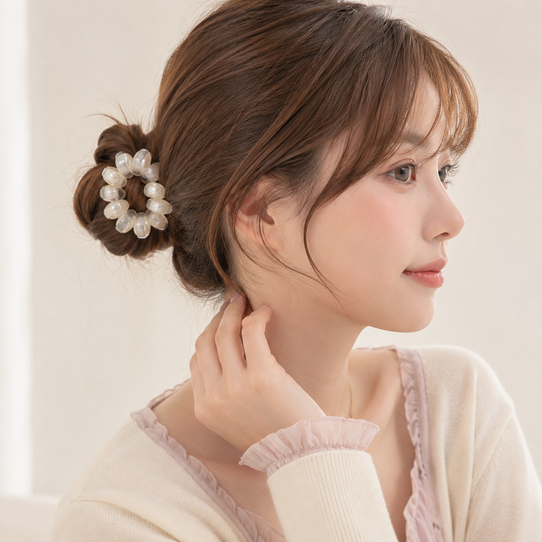 Spiral Hair Tie for Women &amp; Girls  Glossy Stretch Hair Band Scrunchie