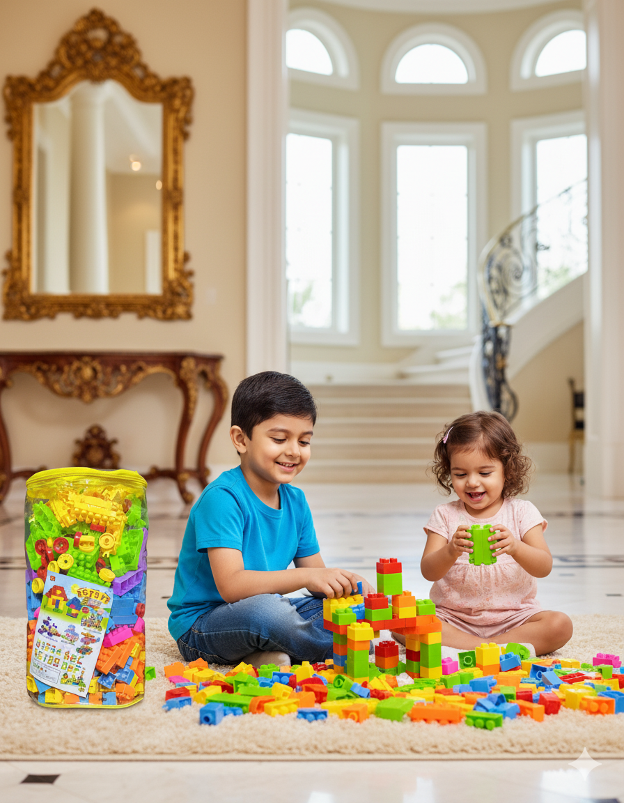 500+ Pcs Baby Blocks – Jumbo Building Brick Set for Kids – Early Development & Brain Training – Safe & Durable Plastic Construction Toys – Fun & Interactive Learning
