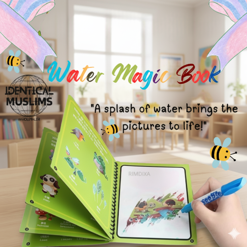 Water Magic Book for Kids | Reusable & Mess-Free Painting Activity | Educational Drawing Pad with Water Pen | Early Learning Toy for Toddlers & Children | Best Gift for Boys & Girls