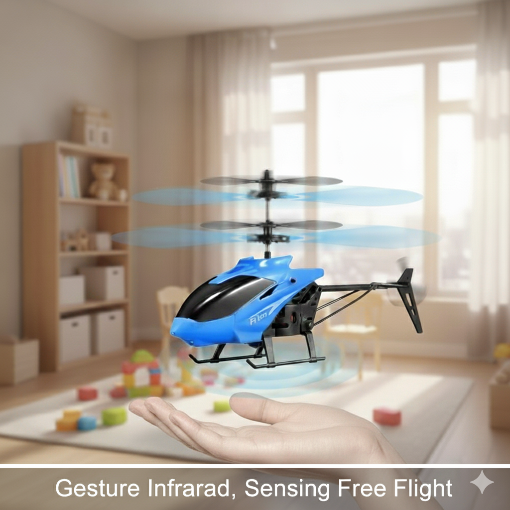 Hand Sensor Induction Flying Helicopter Toy – Rechargeable Infrared Sensor Drone for Kids – Flashing Lights – Auto-Sensing Levitation – Mini Aircraft for Indoor Fun – Safe & Durable Material