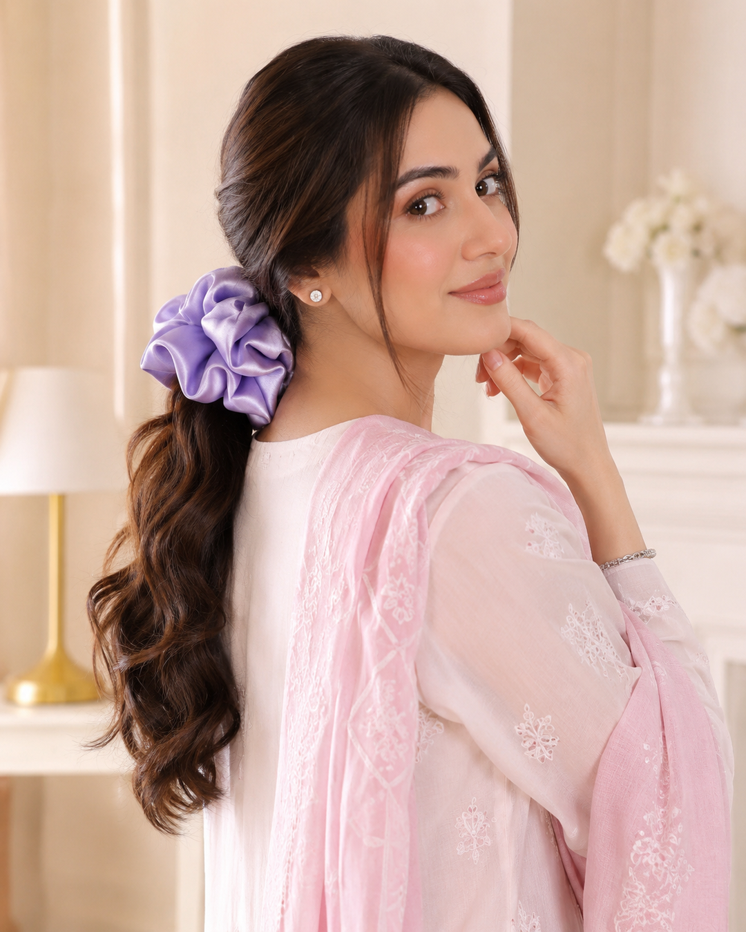 Silk Scrunchies for Women Soft Satin Hair Ties for Hair Styling